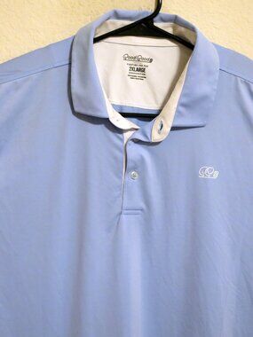Good Good Shirt Mens 2XL Short Sleeve Golf Performance Polo Light Blue